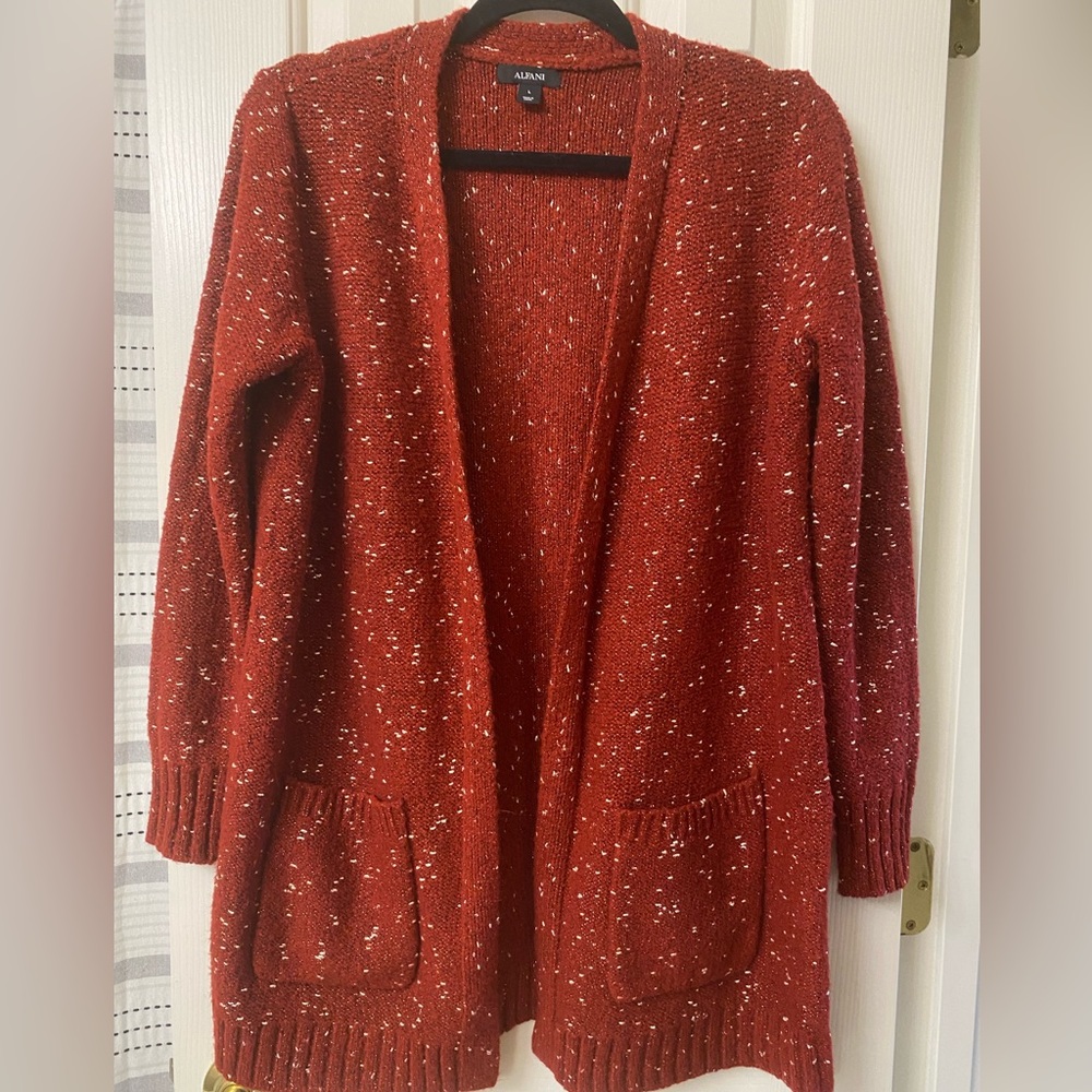 Alfani Speckled Shimmering Cardigan Size Large - Picture 4 of 16